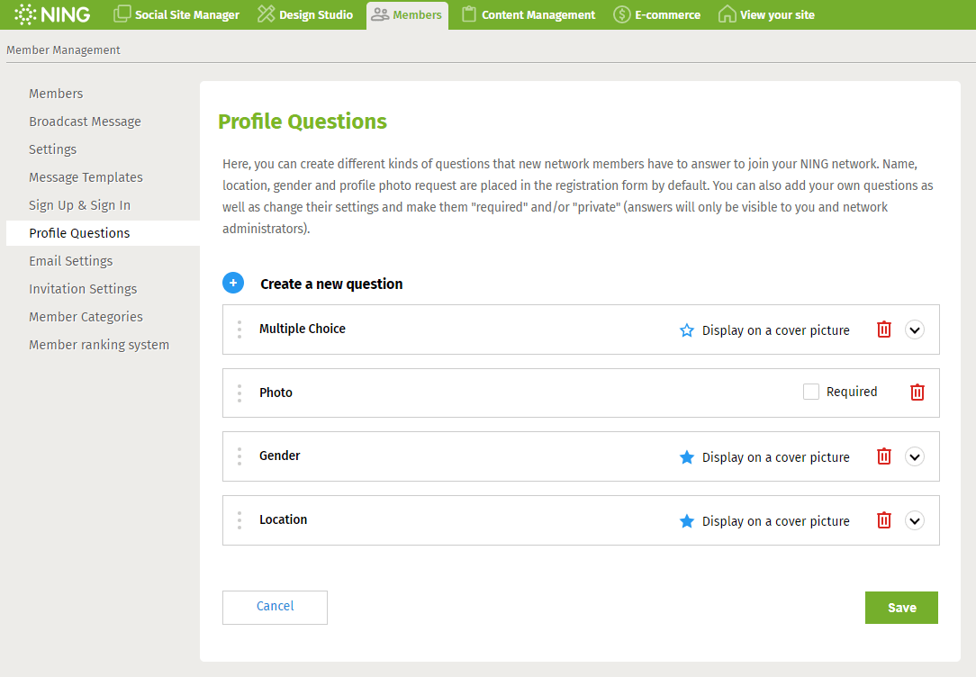 Get to know questions working with a group of new people and need some conversation starters? Customize Profile Questions Ning 3 Help