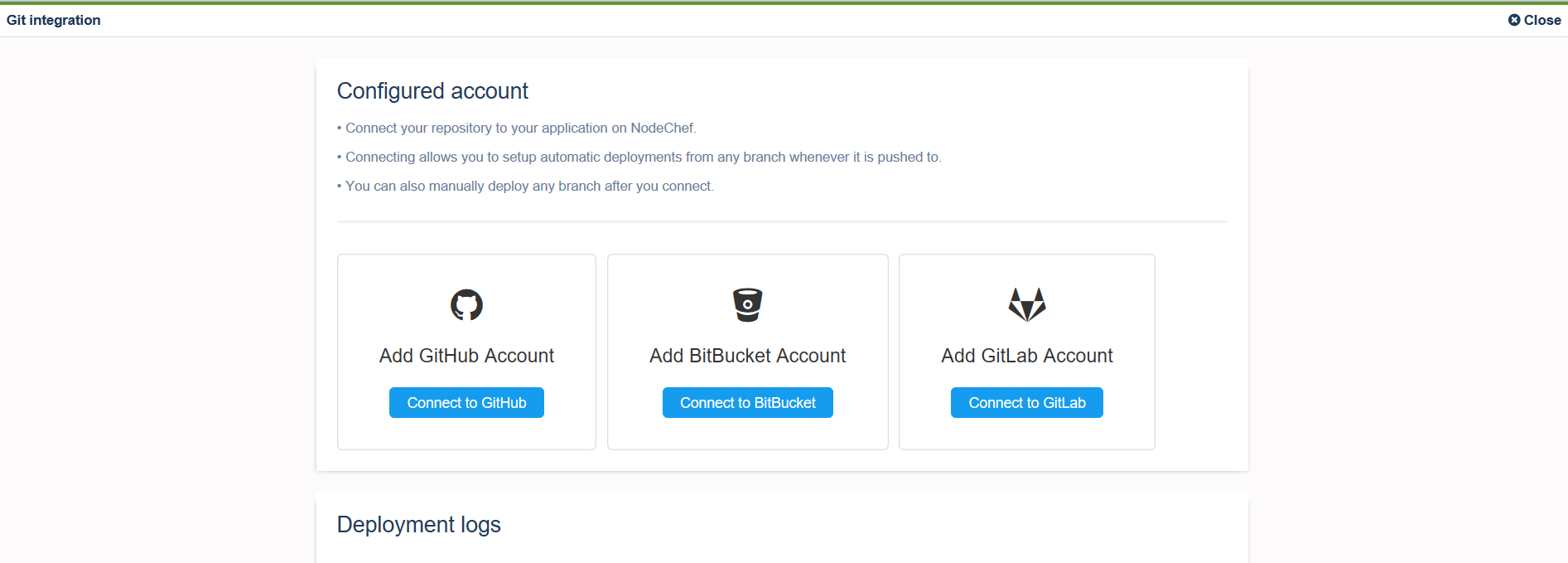 Deploy Your App From Gitlab Github Or Bitbucket Repository