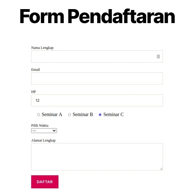 Cara Membuat Form Pendaftaran di Wordpress - Novri Web