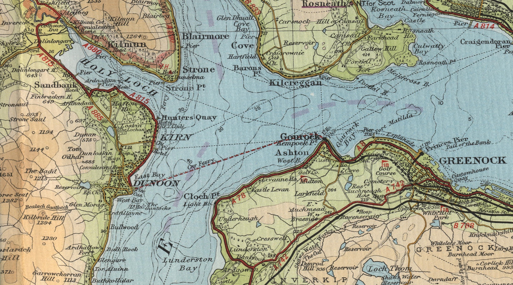 Dunoon is the main town on the cowal peninsula in the south of argyll and bute, scotland. Dunoon Map