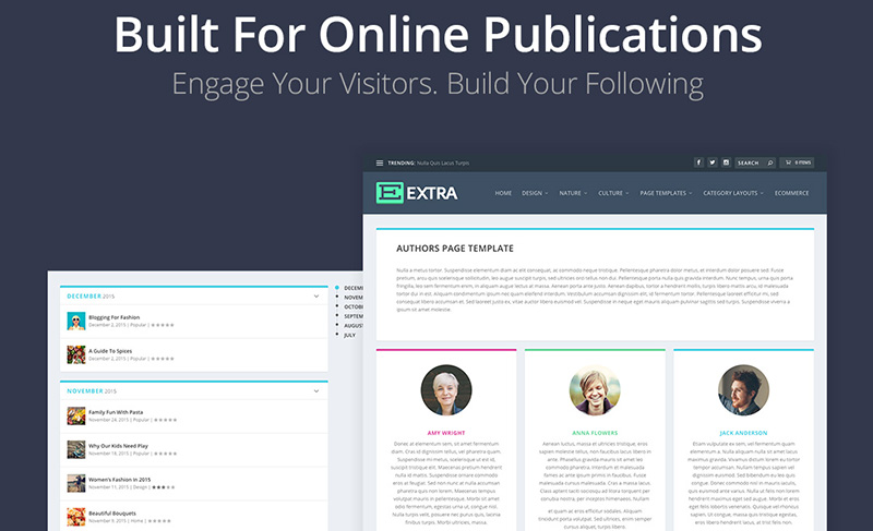 The de facto page builder and wordpress theme and plugin store. Extra Theme Elegant Themes New Feature Filled Wordpress Theme
