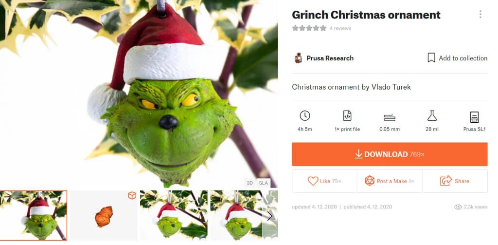 3d print these snowflakes in a white filament, or paint. Best 3d Printing Ideas For The Holidays