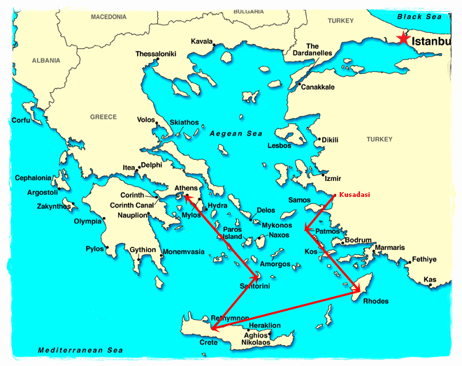 Blue star (about $44 one way) is said to be the most comfortable and smooth—a plus for those who may get seasick—though your ride will take almost eight hours. Cruise Tour With Santorini And Athens