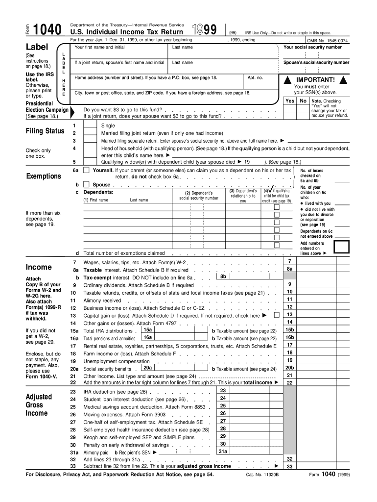 Mar 22, 2021 · you can claim the full $2,500 student loan deduction if your modified agi is $70,000 or less. IRS 1040 1999 - Fill out Tax Template Online | US Legal Forms