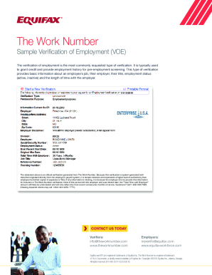 the work number sample employment verification fill online printable