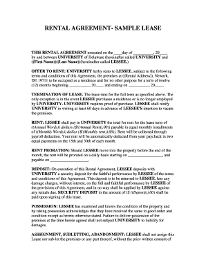 rental agreement delaware form fill online printable fillable
