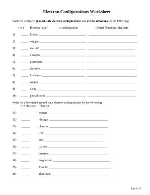 Easiest and most reliable technique for writing electron configurations is. Write The Complete Ground State Electron Configuration Doc Template Pdffiller