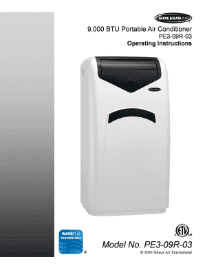 What is the best central air conditioner to buy? Fillable Online Soleus Air Model Pe3 09r 03 Form Fax Email Print Pdffiller