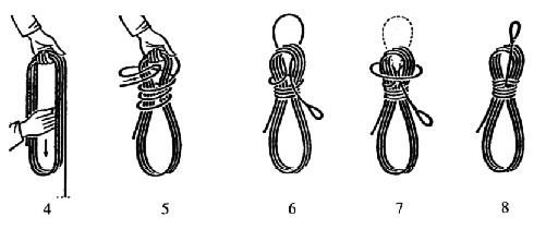 Dem blumentopf zu zwei schlaufen zum aufhängen zusammenfassen. Seilkunde