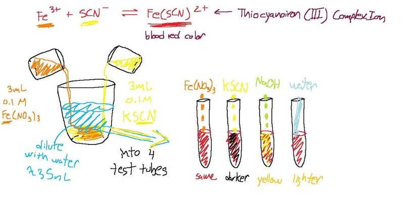 Potassium thiocyanate, kscn, is often used to detect the presence of fe3+ ions in solution by the formation of the red . Correlate The Observations With Le Chatelier S Principle Physics Forums