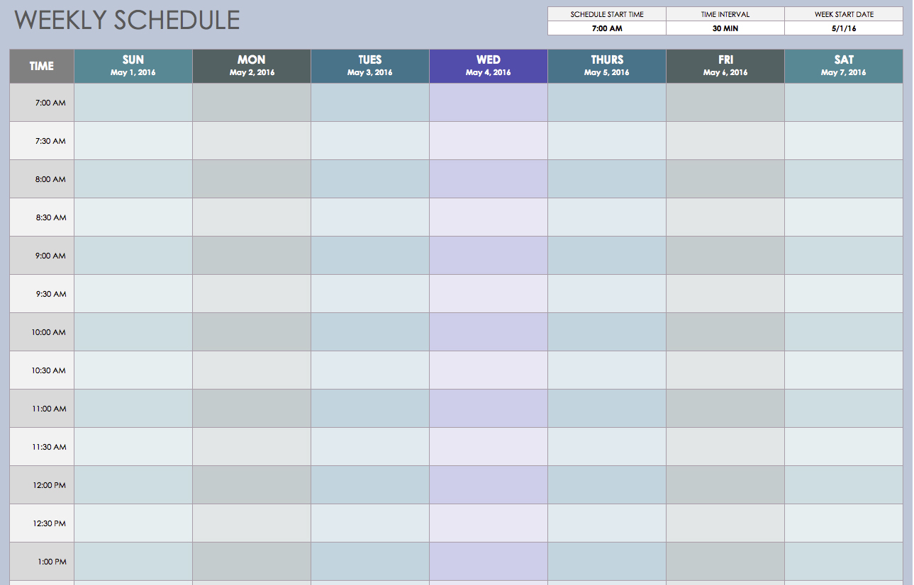weekly employee shift schedule template excel planner