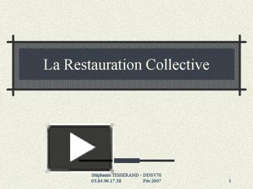 Consultez votre convention collective restauration collective 3225 (idcc 1266) officielle pour tout savoir sur vos rtt par conséquent, vous relevez des dispositions de la convention collective du personnel des entreprises de restauration de collectivités. Ppt La Restauration Collective Powerpoint Presentation Free To View Id 2a2886 Mgjlz