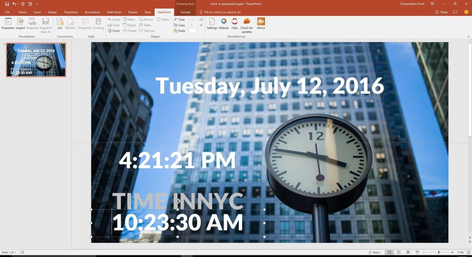 PowerPoint Clock with Date & Time Display • PresentationPoint