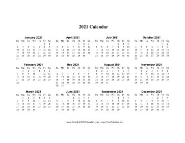 This template is available as editable word / pdf / jpg document. Printable 2021 Calendar One Page Horizontal Descending