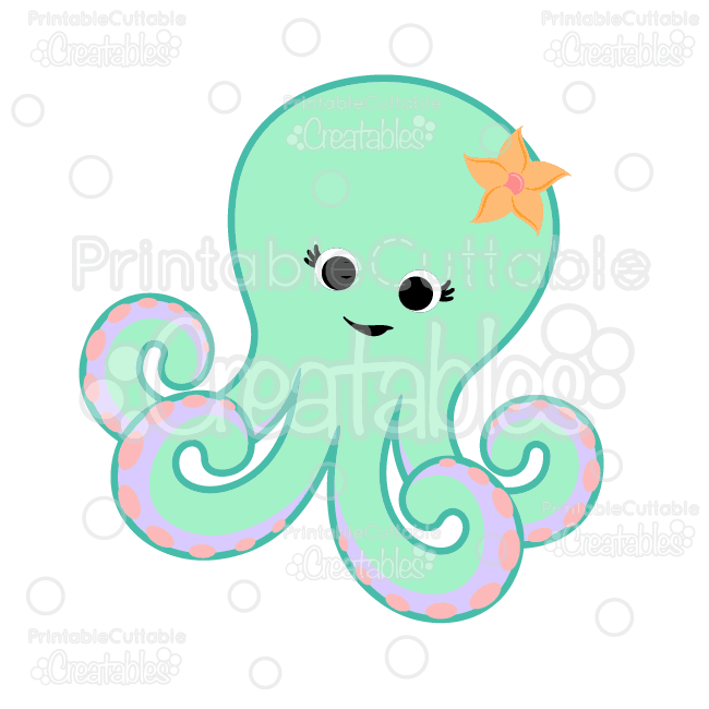 Looking for octopus psd free or illustration? Cute Octopus Svg Cut File Clipart