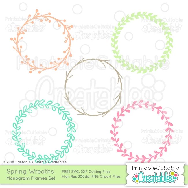 Free Free font ornate floral font with split. Spring Wreath Free Monogram Frame Svg Files For Silhouette Cricut SVG Cut Files