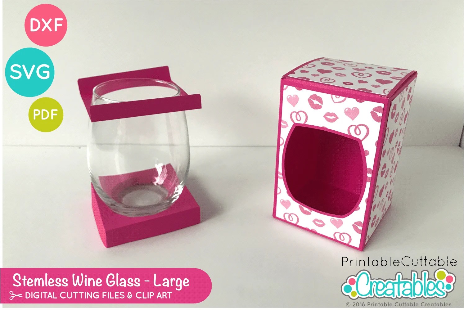 Stemless wine glasses are durable and suited for casual entertaining. Large Stemless Wine Glass Box Svg File Template For Cricut