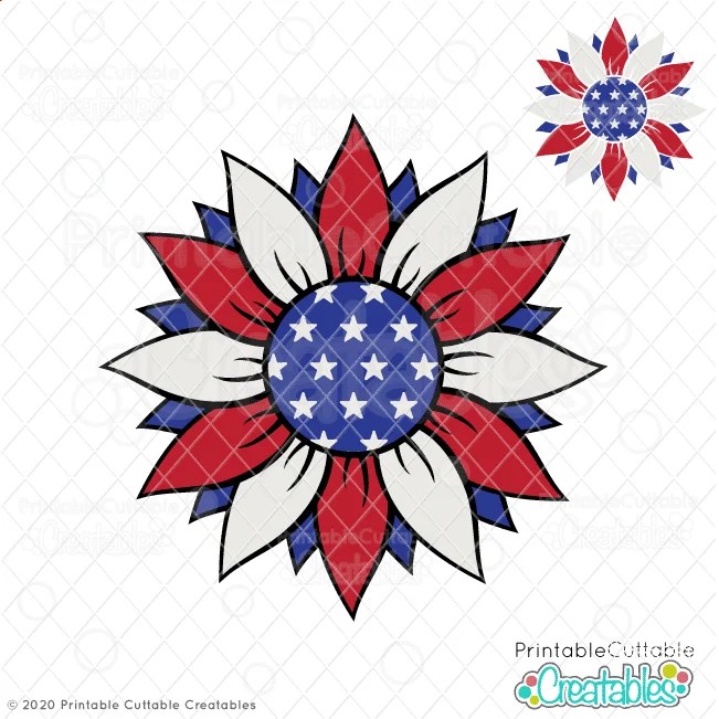 Download let's get lit svg | fourth of july svg (104320) today! Patriotic Sunflower Free Svg File For Cricut Silhouette