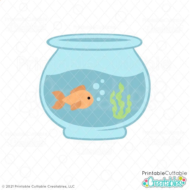 Terbaru Fish Bowl Svg File For Cricut And Silhouette Cutting Machine SVG PNG EPS DXF File