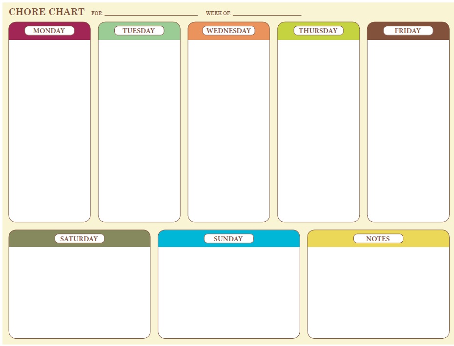 weekly chore chart pdf free download 13 printable samples