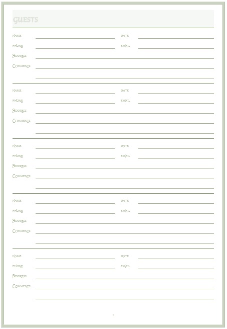 13 Free Sample Visitor Log Templates Printable Samples