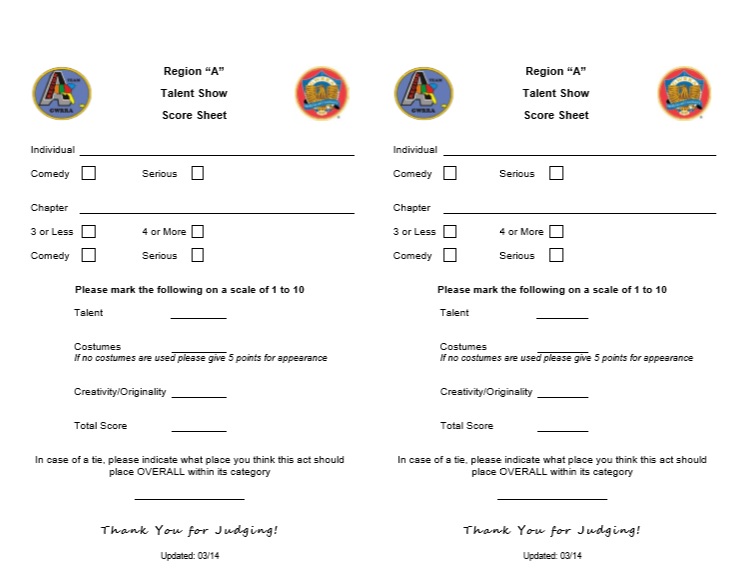 Many professionals will instead have a portfolio that is separate from their resume. 8 Free Sample Talent Show Score Sheet Templates Samples