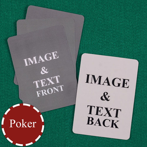 Our cards come in high quality print and hard to crease industry quality bendable card, same as what casinos use. Custom Cards