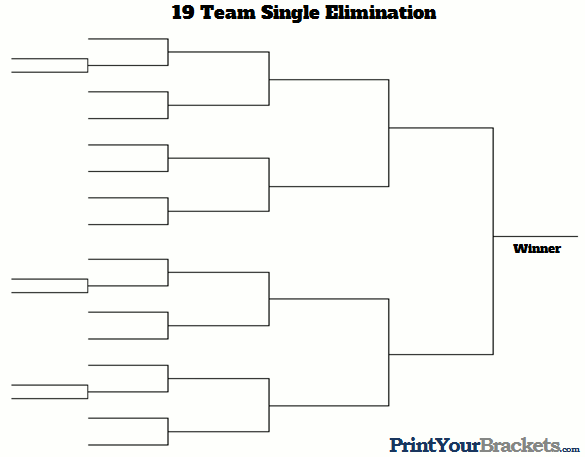 With a stack this short, all you have to do is decide whether to shove or fold. 19 Team Single Elimination Printable Tournament Bracket