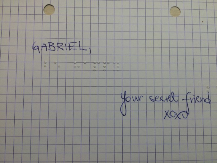 Recado da amiga secreta