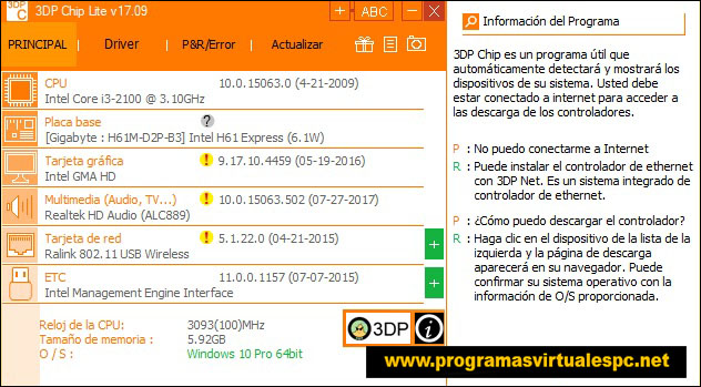 3dp Chip Lite 21 10 Full Descarga Y Actualiza Los Drivers Del Pc