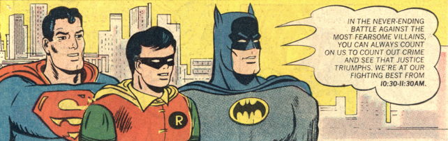 And Now A Special Message From Disturbingly Off Model Superman Robin And Batman