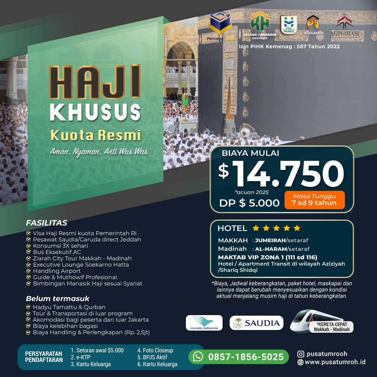 Berikut informasi haji furoda terbaru 2022. Haji Khusus Onh Plus Kuota Resmi Negara 5 7 Tahun Berangkat