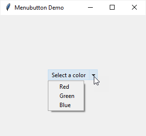 Tkinter Menubutton - python tutorials