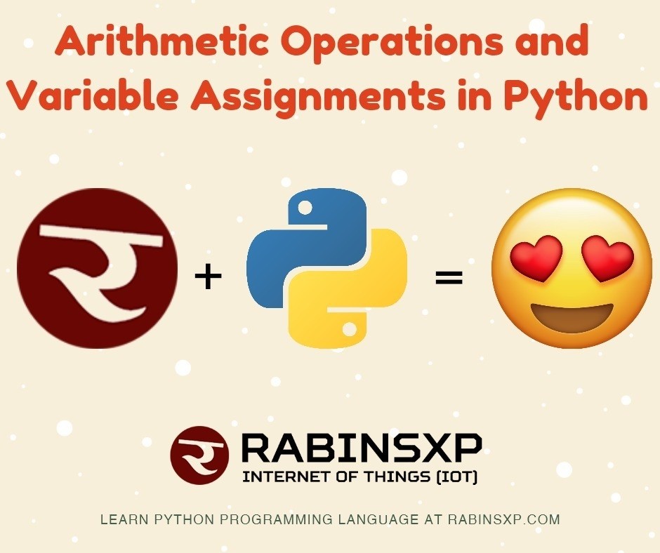 Arithmetic operations and variable assignments in python rabinsxp