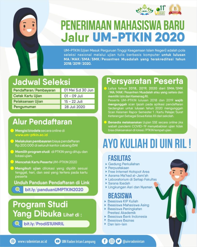 Panduan Pendaftaran UMPTKIN 2020 – Universitas Islam Negeri Raden Intan  Lampung | UIN Raden Intan Lampung