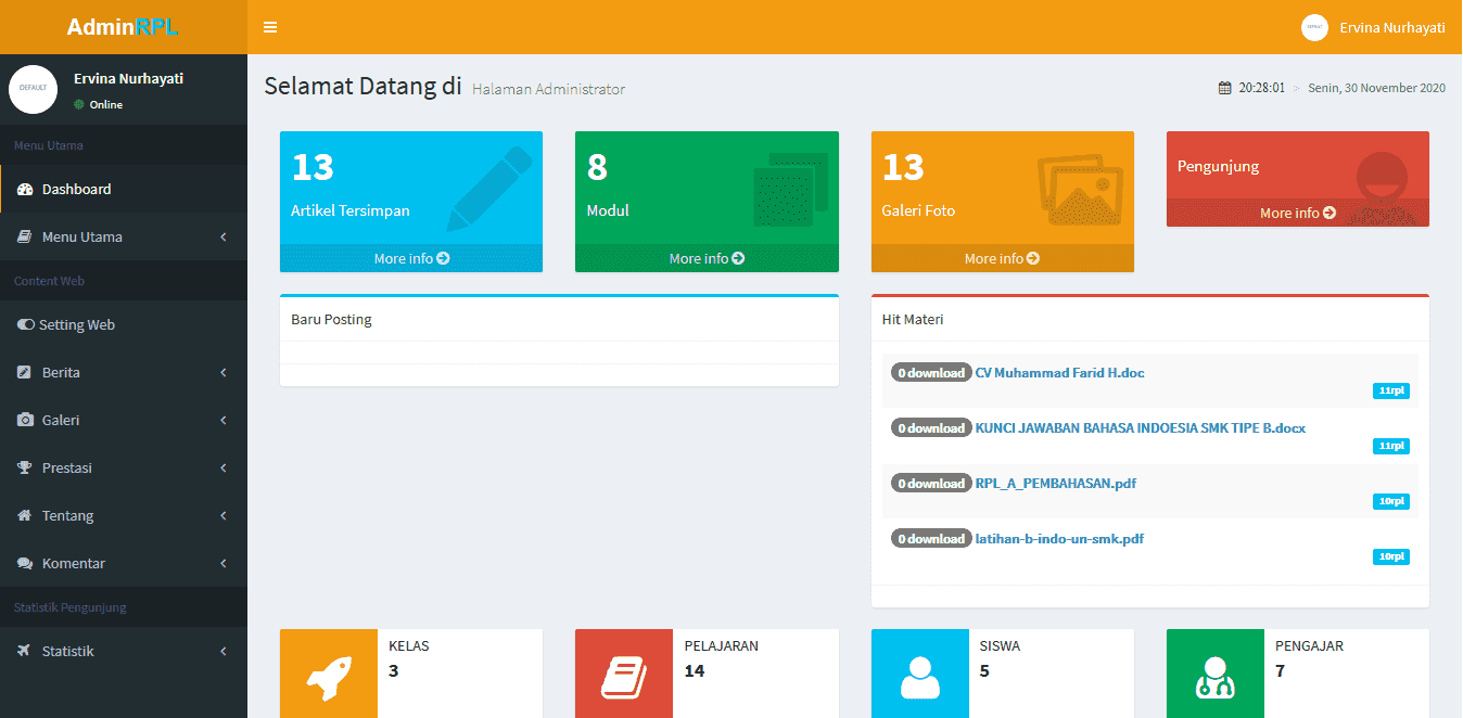 Silahkan gunakan dengan bijak dan gratis. Download Source Code Website Sekolah Php Mysql Gratis