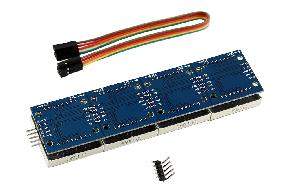 MAX7219 Dot Matrix Modulo per Arduino Microcontroller 4 In 1 Display with 5pin Line MAX7219 Dot Matrix Modulo per Arduino Microcontroller 4 In 1 Display with 5pin Line