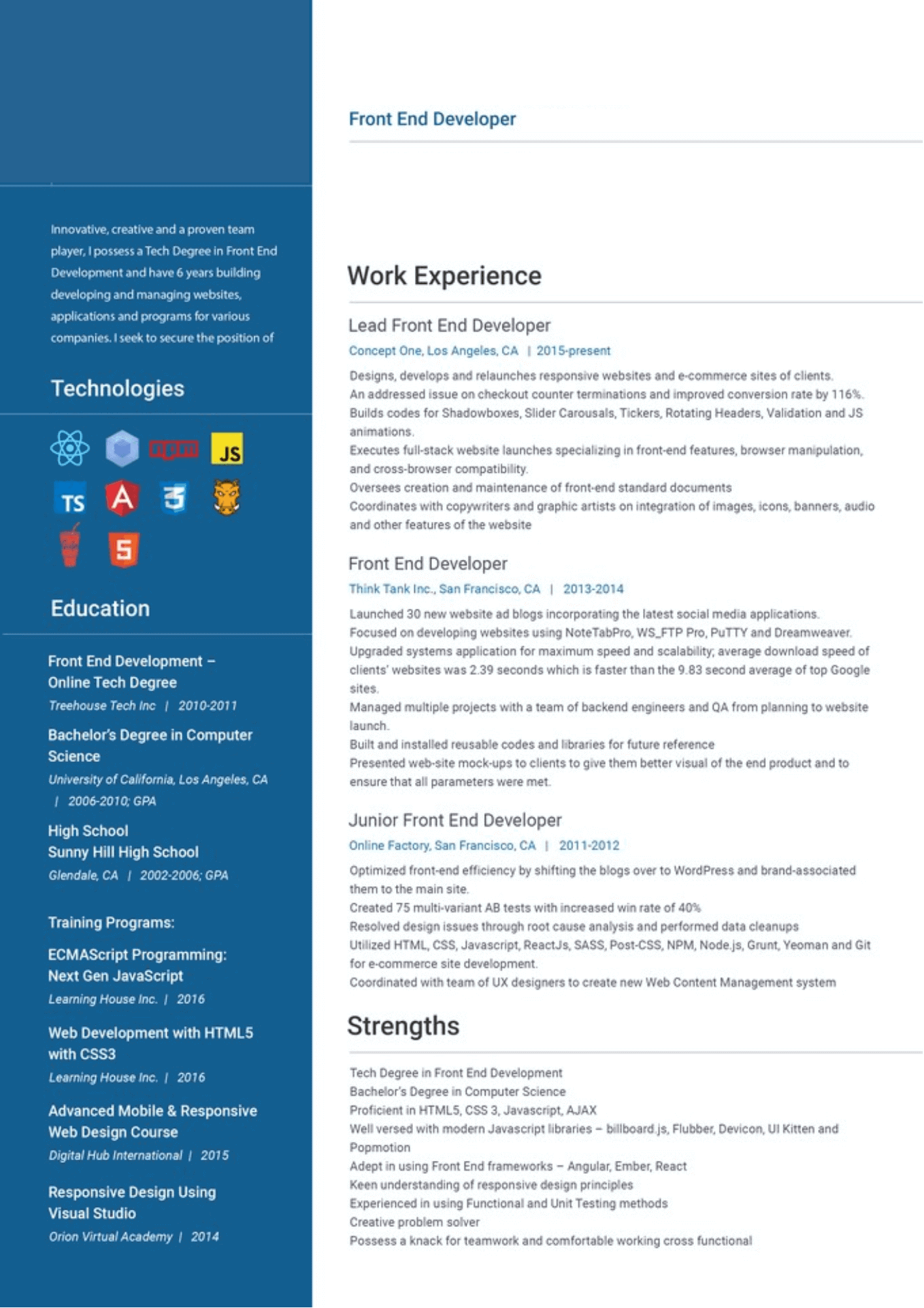 Exemple Cv Developpeur Web Exemple Cv Developpeur Web