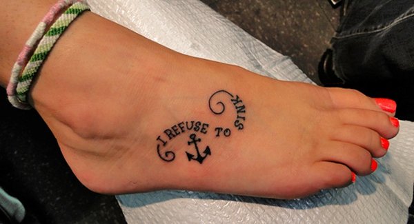 Anchor tattoo with i refuse to sink lettering on back shoulder. Don't Make Your Mistakes Permanent: 5 Tattoo Types To Avoid