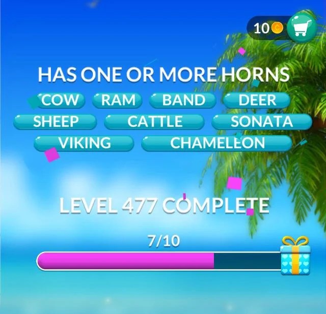 Word Stacks Level 477 Has one or more horns Answers » Qunb