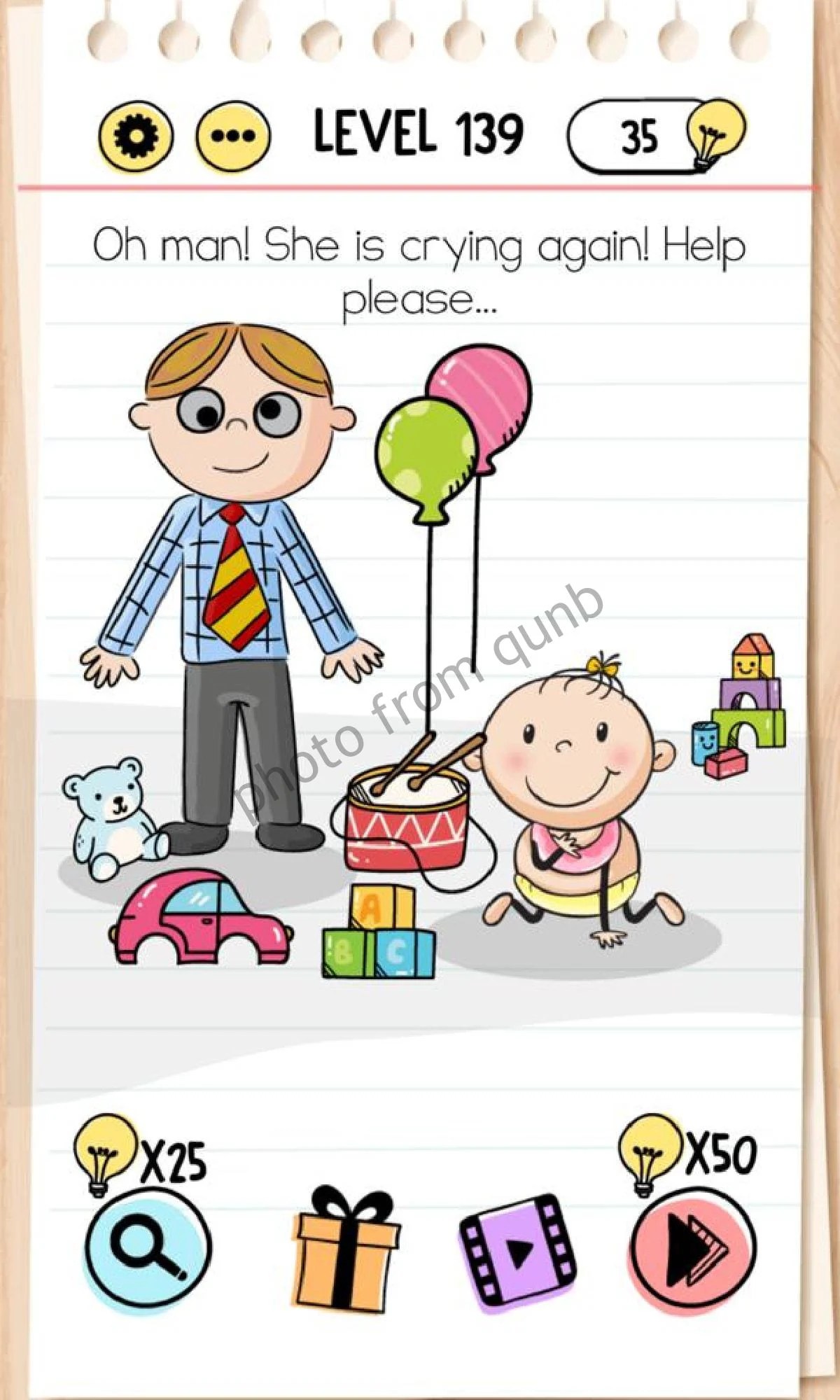 Aug 15, 2020 · brain test level 139 answers, cheats, solutions for iphone, ipad, and ipod touch with screenshots for you to solve the levels easier. Brain Test Level 139 Oh man! She is crying again! help ...