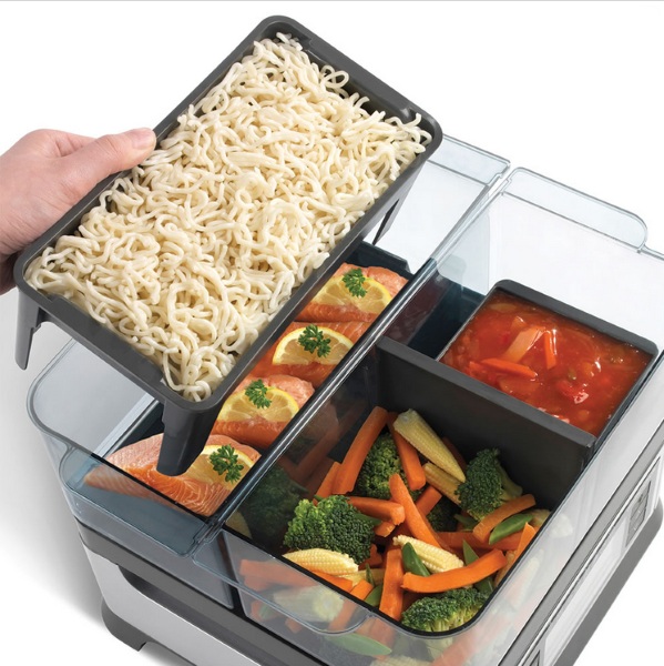 The Only Three Course Electric Steamer make healthy yummy meals with