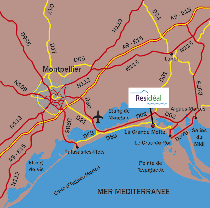 Accéder au Residéal Bernard de Ventadour à La Grande Motte. | Residéal