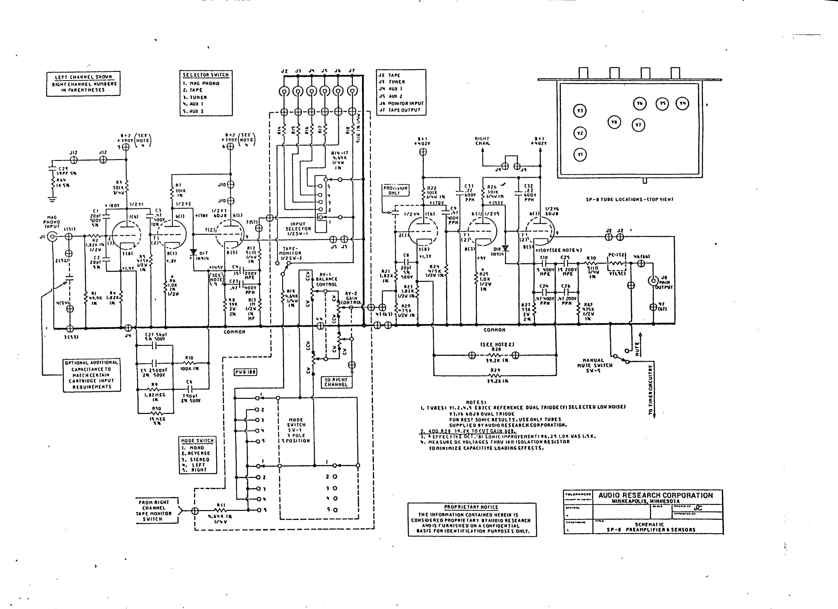 Audio Research SP8 preamplifier circuit diagram (schematic ... 7 plug trailer wiring diagram sel truck 