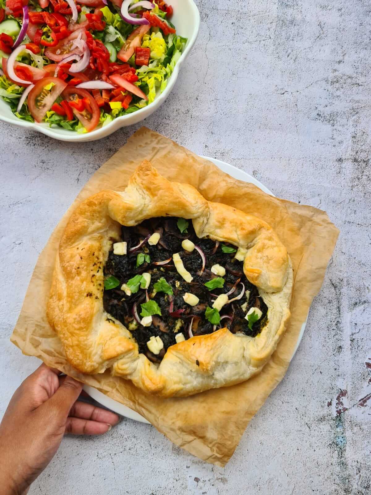 Spinach and Mushrooms Galette with Brie Romina's Little Corner