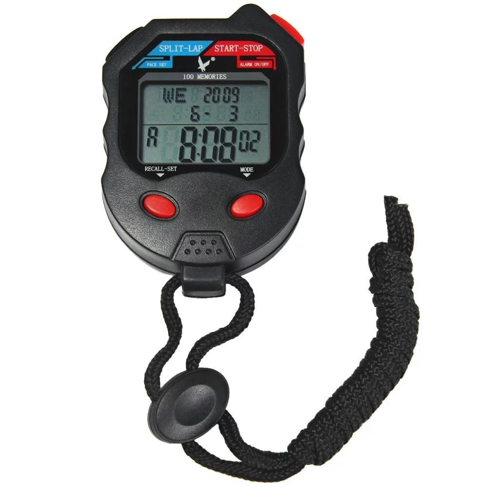 3 Row 100 Memory Stopwatch with Decimal Minute Function Rookie Sports