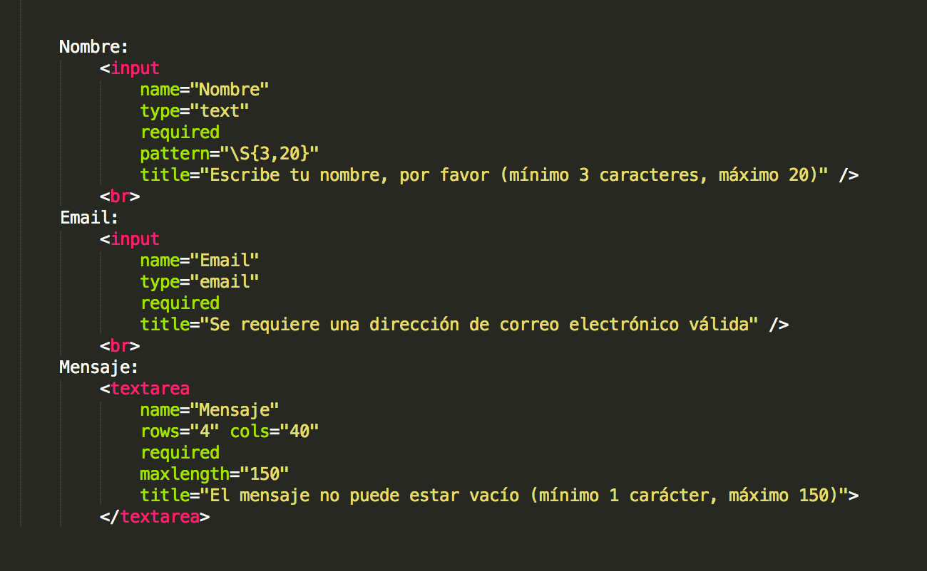 Validación de formularios del lado del cliente JavaScript Vs HTML5 diSueño Tácito