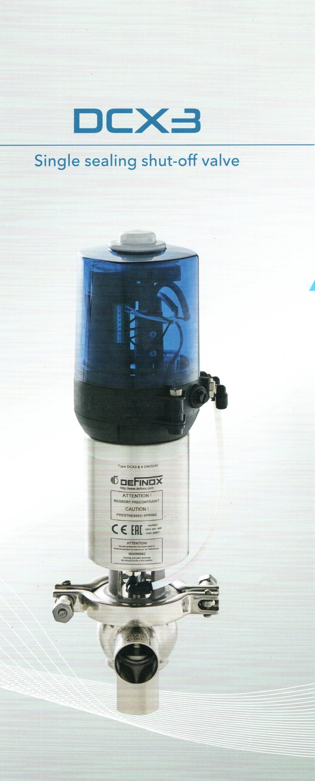 Definox DCX 3 Air Operated single sealing shutoff valve R&S Supply
