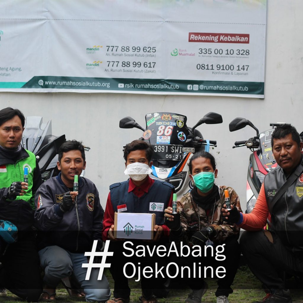 Rumah Sosial Kutub Bagikan 10.000 botol Hand Sanitizer untuk Ojek Online  dan Hand Soap untuk Mushala di DKI Jakarta – Sedekah Minyak Jelantah