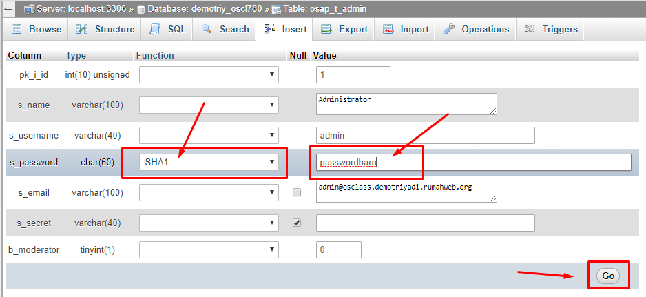 Oke sebelum masuk ke phpmyadmin, pastikan kamu . Cara Mereset Password OSClass Melalui phpMyAdmin